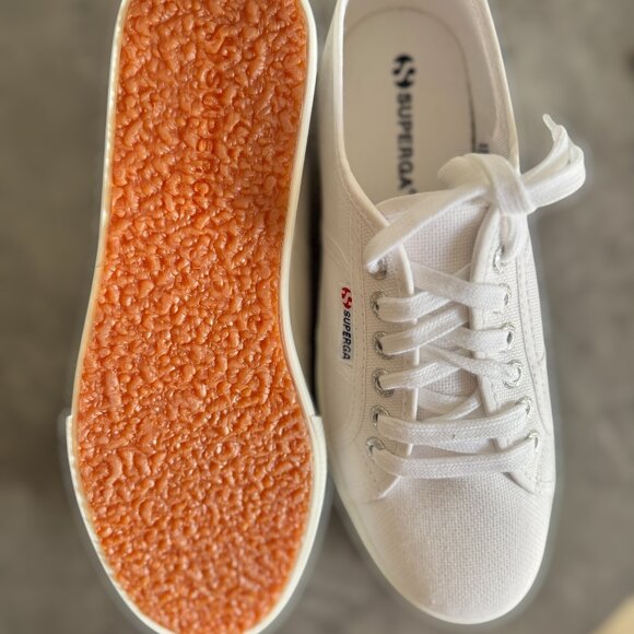 NEW IN BOX Superga 2790 A COTW White Canvas Platform Sneaker Womens US 8 EU 39 - Picture 6 of 12